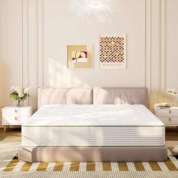 Queen Size Medium Comfort Level Hybrid Memory Foam 12 in. Bed -in-a-Box Mattress Cooling and Skin-Friendly