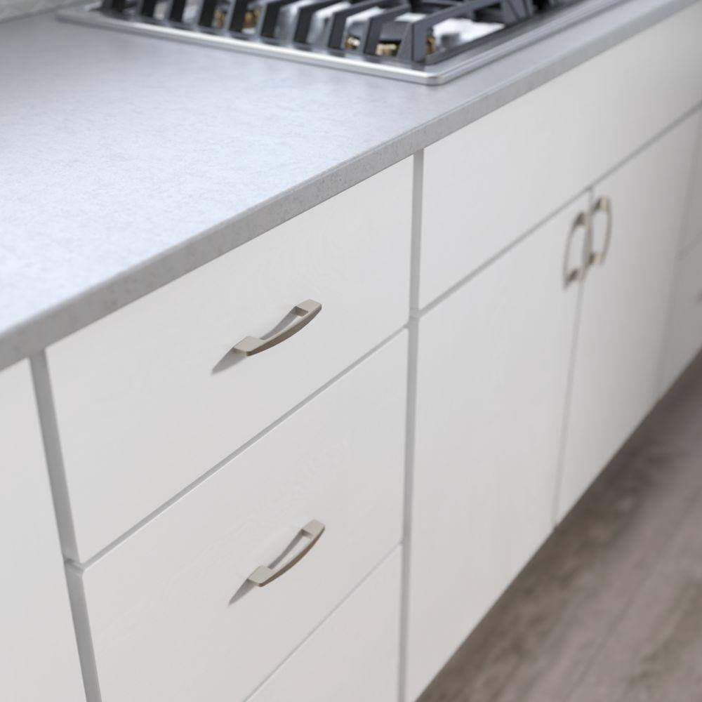 Satin Nickel Modern Arch Cabinet Pull with Mounting Hardware