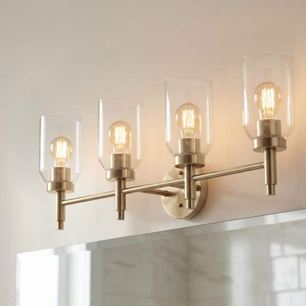 KICHLER Madden 34 in. 4-Light Champagne Bronze Modern Bathroom