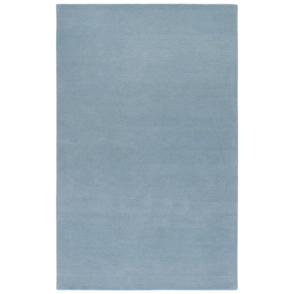 Handmade Fifth Avenue 5' Square Blue Tufted Wool Area Rug