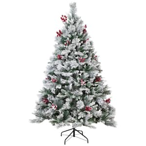 Real Touch️ Heavily Flocked Whittaker Spruce Full Artificial Christmas Tree-6.5'-Unlit