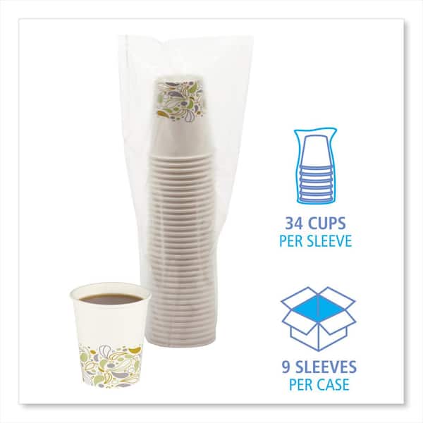 PerfecTouch 16 oz. Disposable Paper Cups, Hot Drinks, Coffee Haze Design,  25 Sleeve, 20 Sleeves / Carton