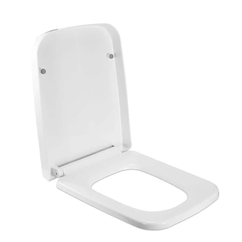 Soft Closed Thickened PP Front Square Toilet Seat with Quick Release, Easy 