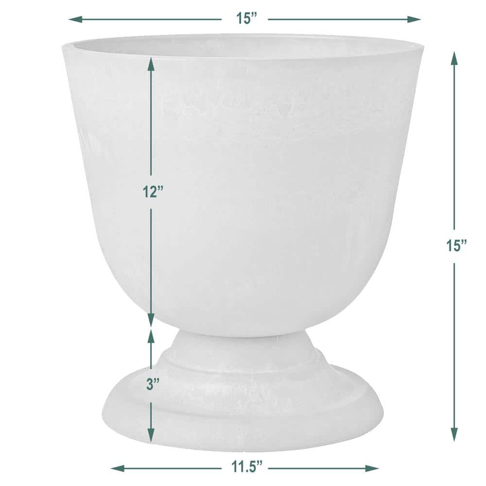 Arcadia 14" Gray Recycled Plastic Stone Planter Urn