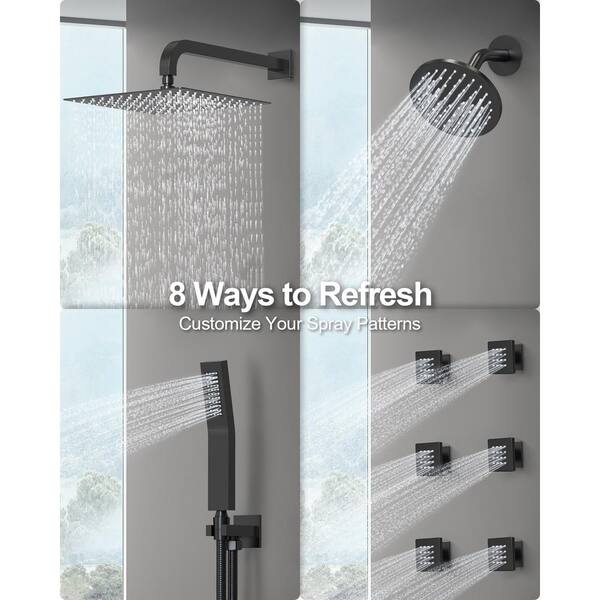 Cascada Luxury Bathroom Shower Set with Luxury 12 Shower Head (ceiling Mount) R