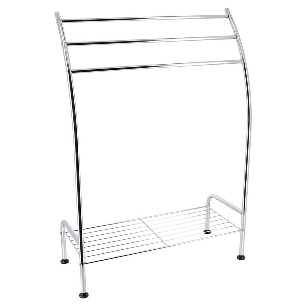 Organize It All Acrylic 3 Bar Towel Rack with Bottom Shelf