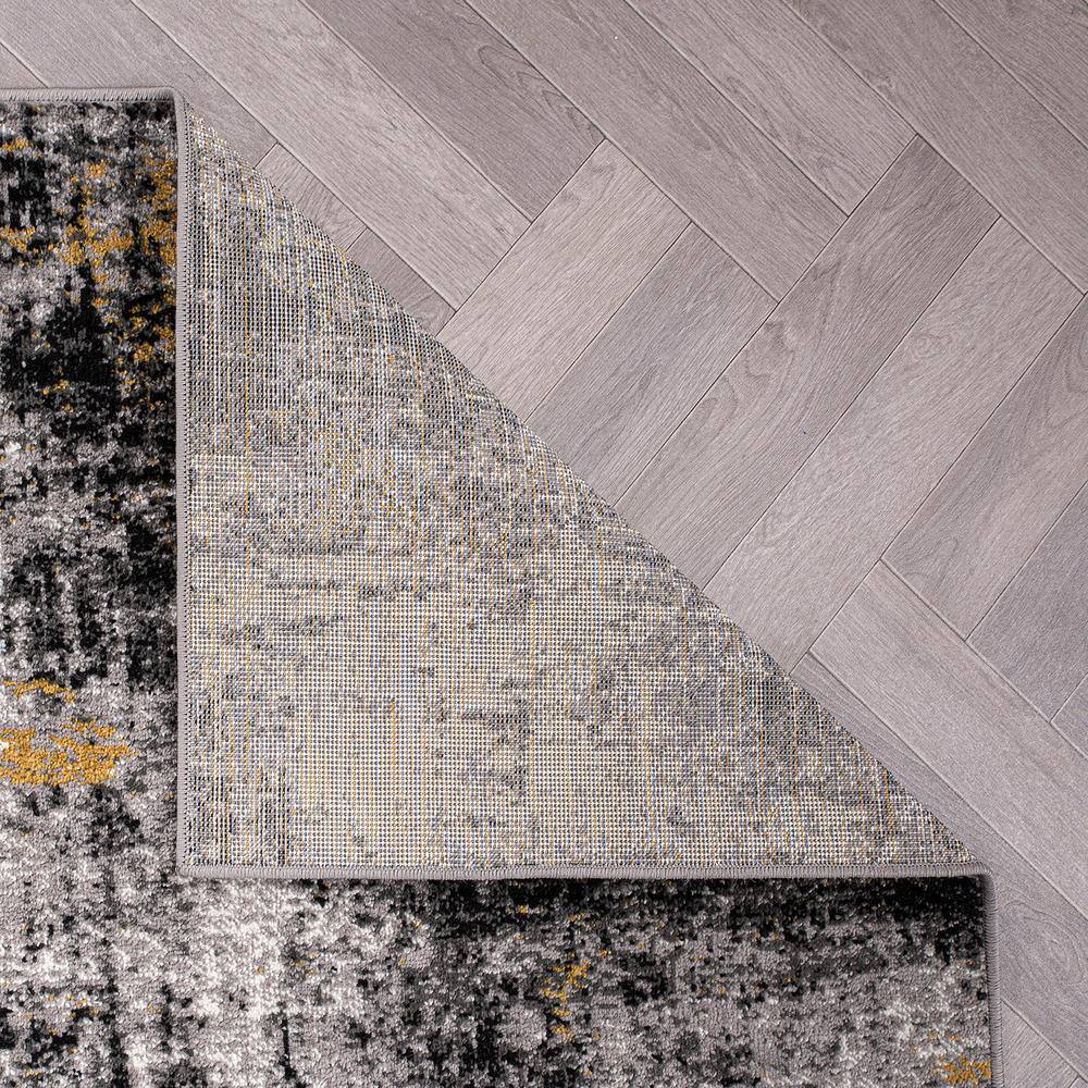 Adare Yellow and Gray Abstract 5' x 7' Synthetic Area Rug