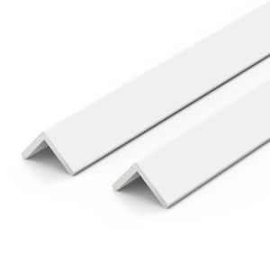 Matte White 102 in. x 1 in. Vinyl L-Shaped Corner Backsplash Accessory (2-Pack)