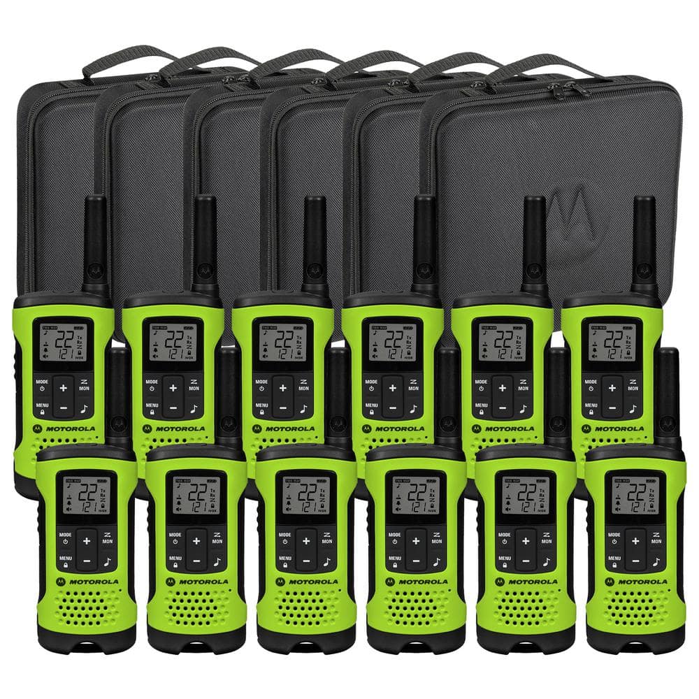 MOTOROLA Talkabout T605 Rechargeable Waterproof 2-Way Radio with Carry Case  and Charger in Green (12-Pack) T605-BNDL-1 The Home Depot
