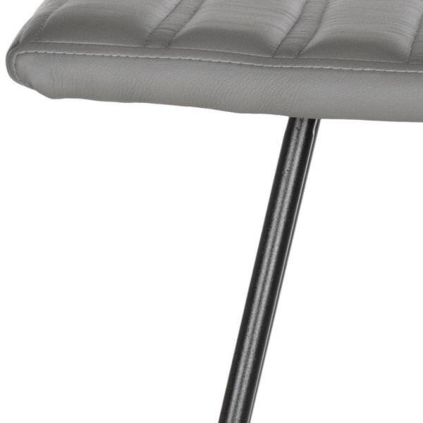 Gray PU Leather and Iron Backless Counter Stools, Set of 2