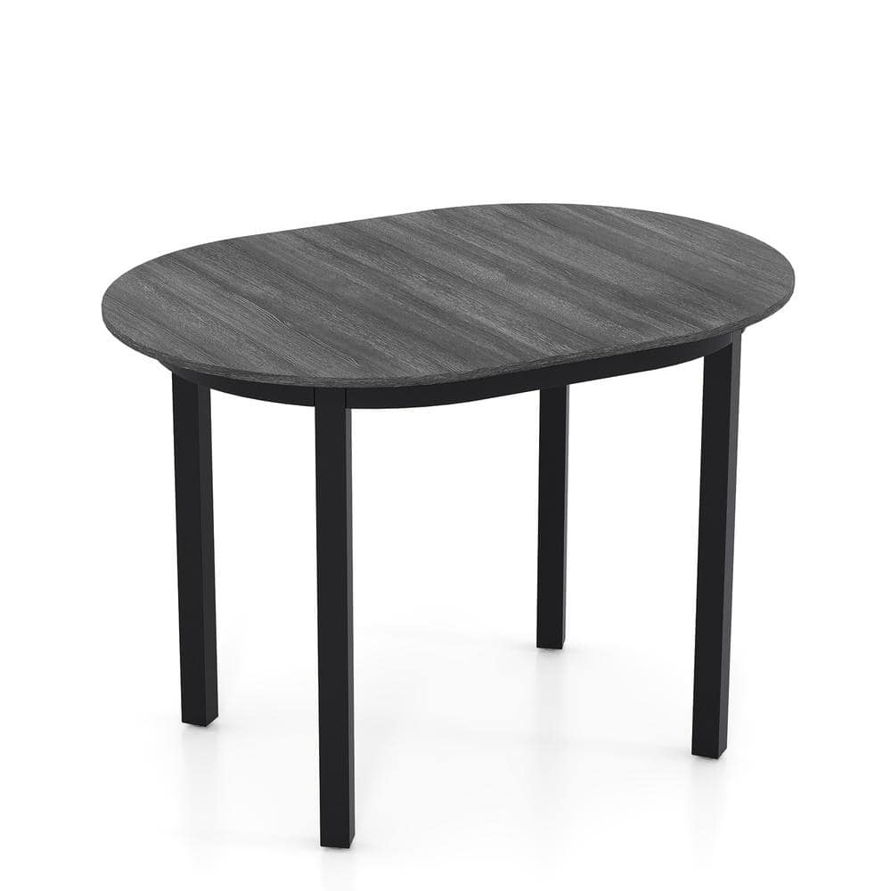 Modern Rectangular Dining Table 43 in, Mdf Top with Rubber Wood Legs Seats 2-4