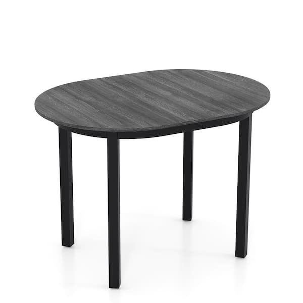 Modern Rectangular Dining Table 43 in, Mdf Top with Rubber Wood Legs Seats 2-4