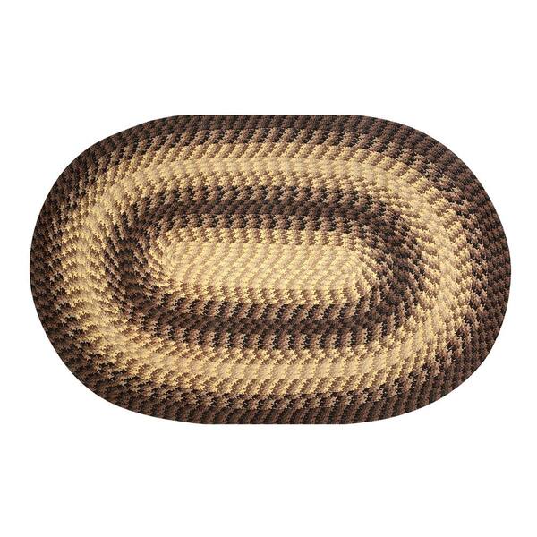 Better Trends Heritage Braid Collection Chocolate 24" x 36" Oval 100% Polypropylene Reversible Indoor Area Rug