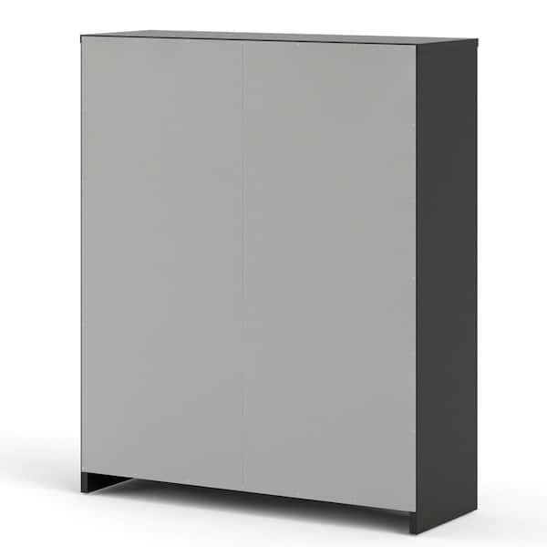 tvilum 33 54 in h x 27 68 in w black wood shoe storage cabinet 59005gmgm the home depot