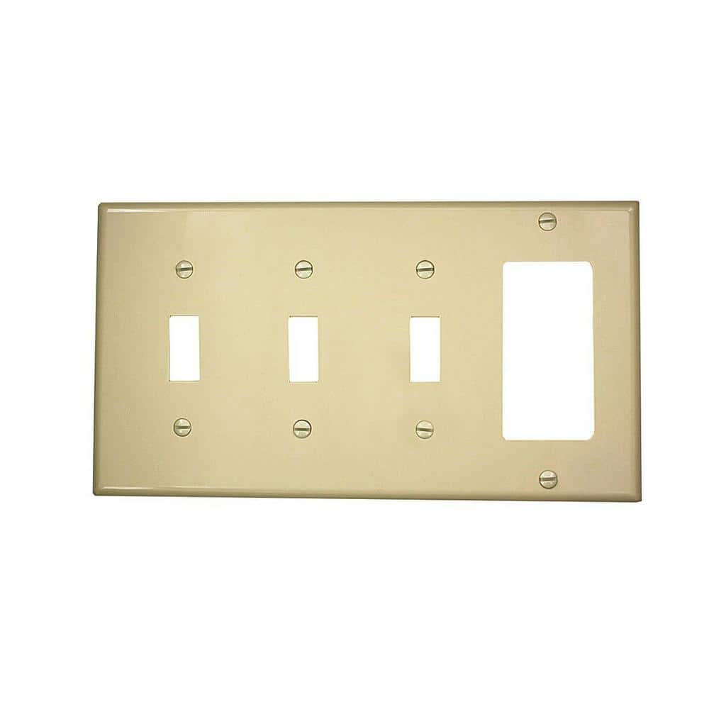 Leviton Ivory 3Gang 2Toggle/1Decorator/Rocker Wall Plate (1Pack