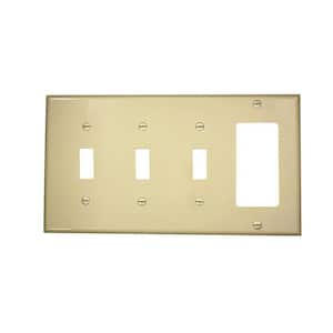 Ivory 3-Gang 2-Toggle/1-Decorator/Rocker Wall Plate (1-Pack)