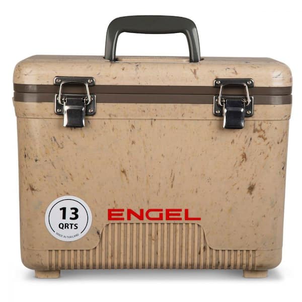 Engel 13 qt. Lightweight Fishing Dry Box Cooler with Shoulder Strap,  Grassland UC13C1 - The Home Depot