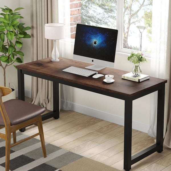 Computer Desk 55 Modern Simple Style Desk for Home Office Sturdy Writing Desk,Red Walnut 