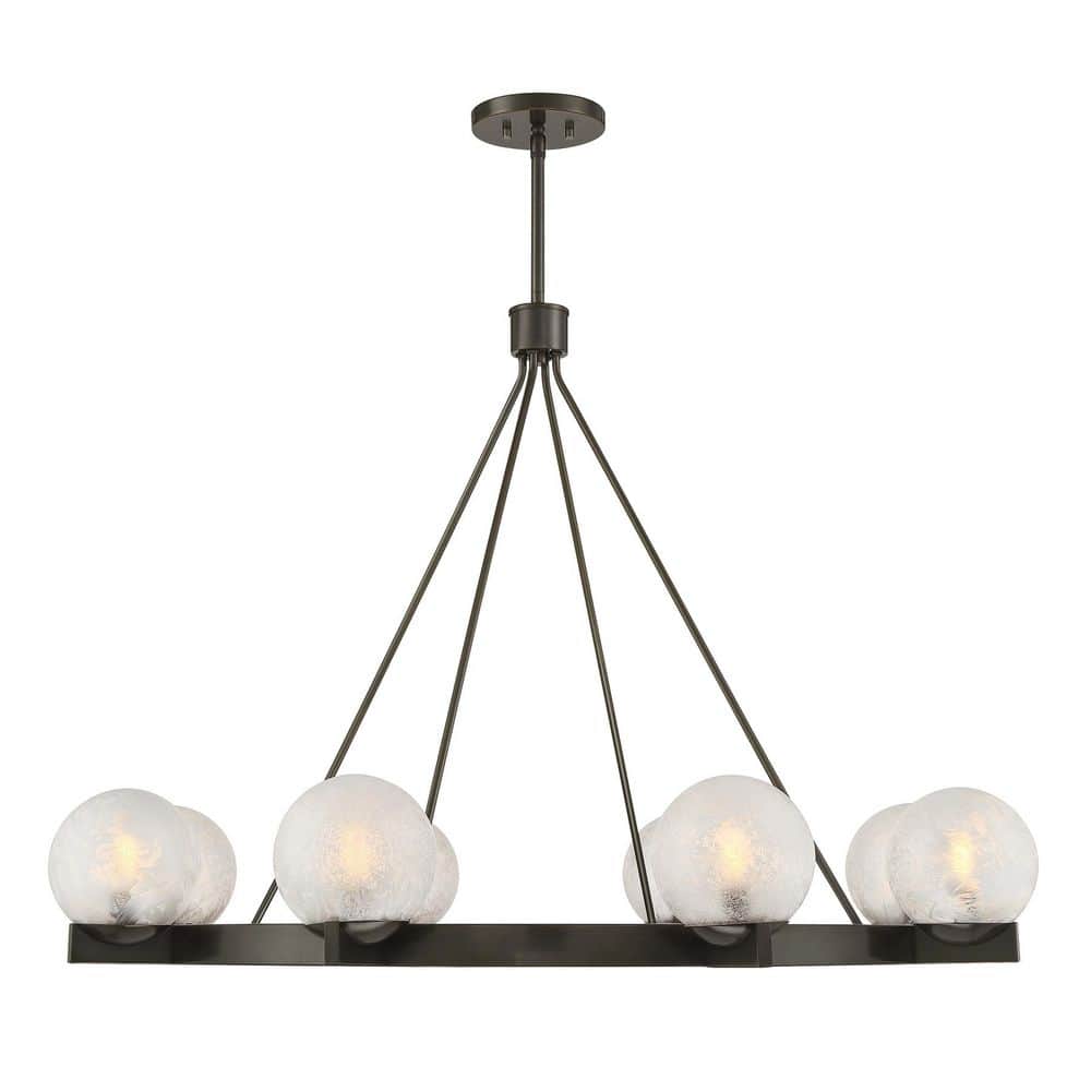 Darien 8-Light Mediterranean Bronze Contemporary Chandelier with Orb Ice Glass Shades price history on PriceWatchPro