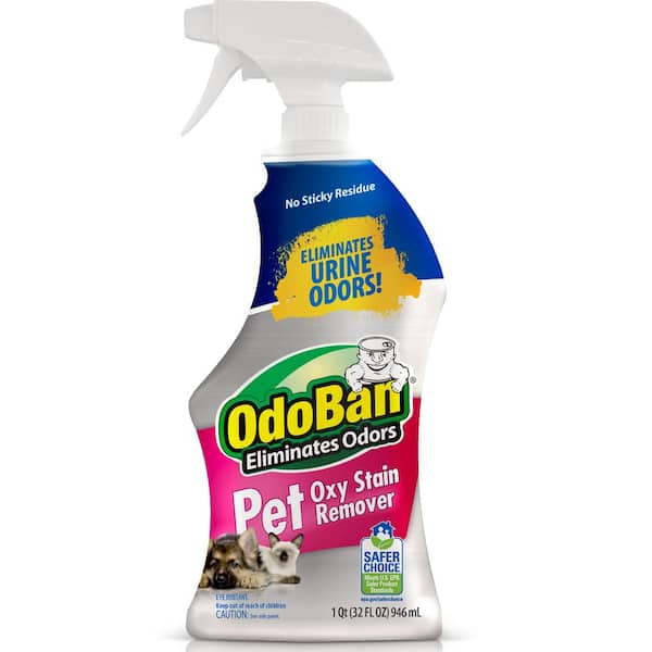 OdoBan 32 oz. Pet Oxy Stain Remover, Oxygen Activated Hydrogen Peroxide Pet Stain Remover for Carpet & Fabric, Fragrance Free