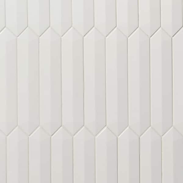 Ivy Hill Tile Axis 3D 2.6 in. x 13 in. White Polished Picket