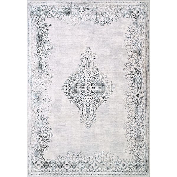 Dynamic Rugs Carson 5 ft. 3 in. X 7 ft. 10 in. Ivory/Blue Oriental Indoor Area Rug