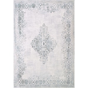 Carson Ivory/Blue 2 ft. 3 in. X 7 ft. 7 in. Oriental Indoor Area Rug