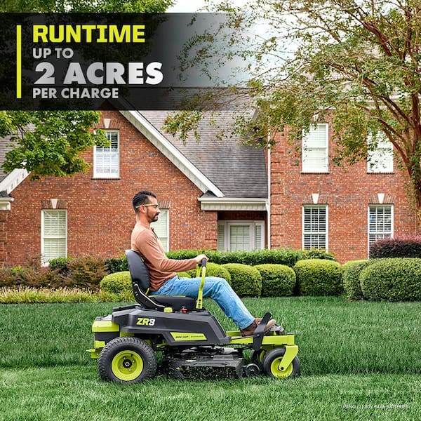 RYOBI ZR3 80V HP Brushless 42 in. Electric Cordless ZTR Mower w