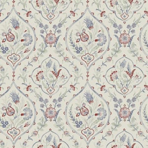 Foscot Damask Crimson Red Removable Wallpaper Sample