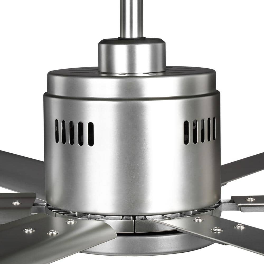 72'' Nickel Industrial Ceiling Fan with Remote and Lighting