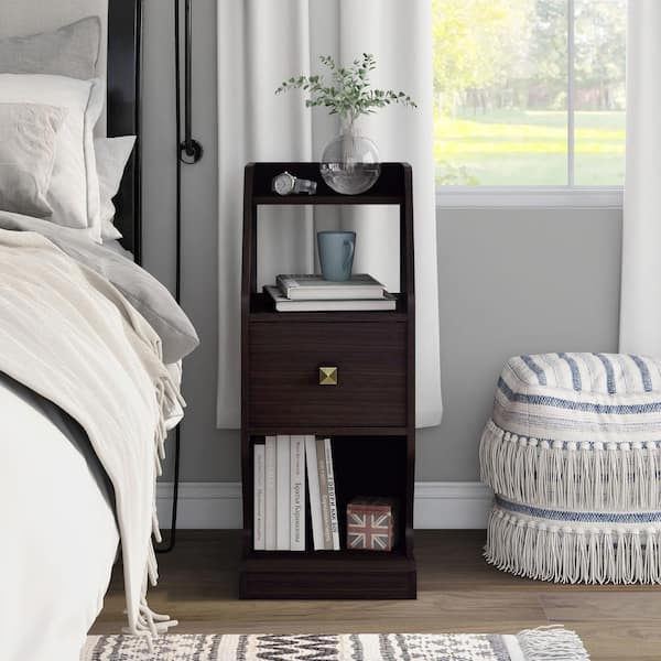 Furniture of America Yountville 1-Drawer Espresso Nightstand (31.5 in. H x 13 in. W x 17.7 in. D)