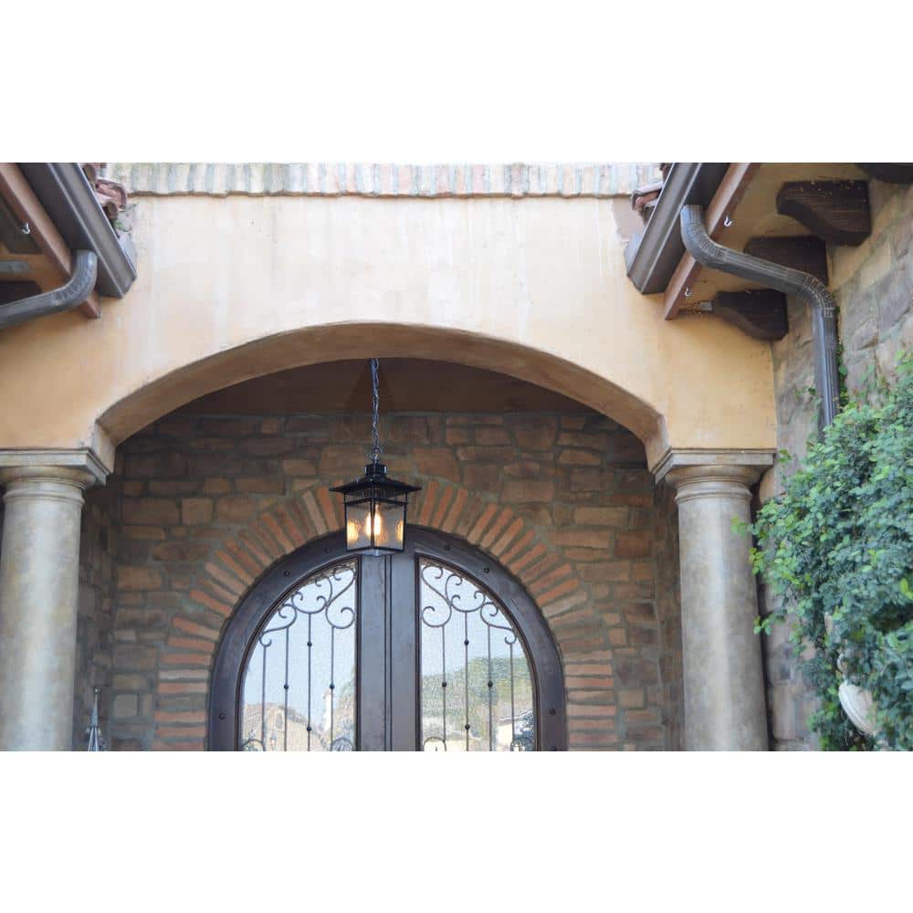 Cullen Black Bronze Outdoor Hanging Lantern with Clear Glass