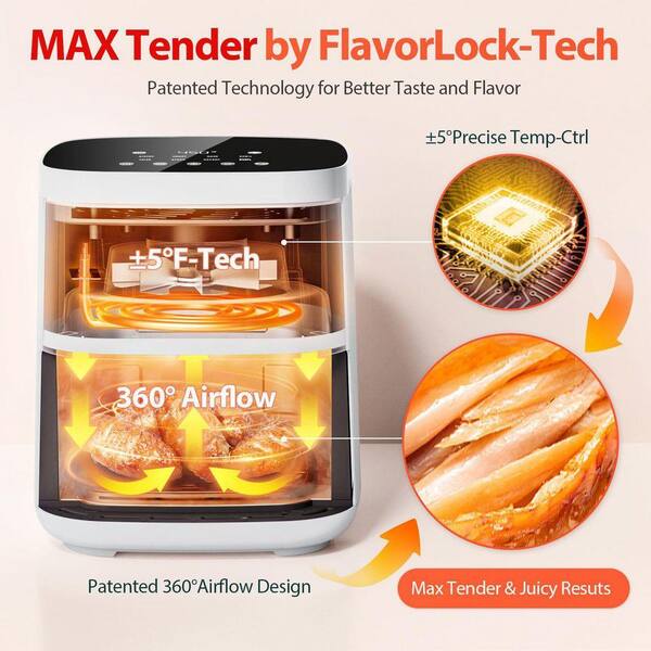 Lynzavix 4Qt. Compact Digital Air Fryer w Flavor-Lock Tech, Shake