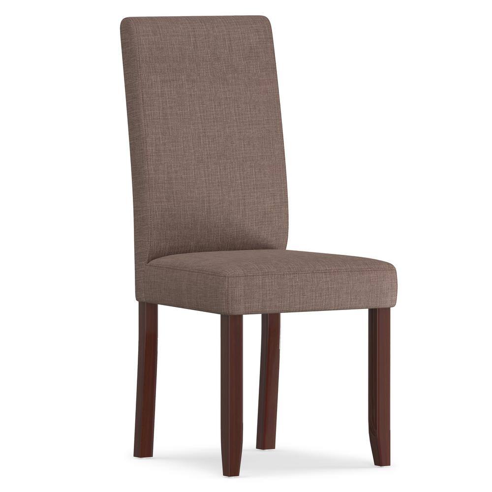 Elegant Light Mocha Faux Leather Parsons Side Chair