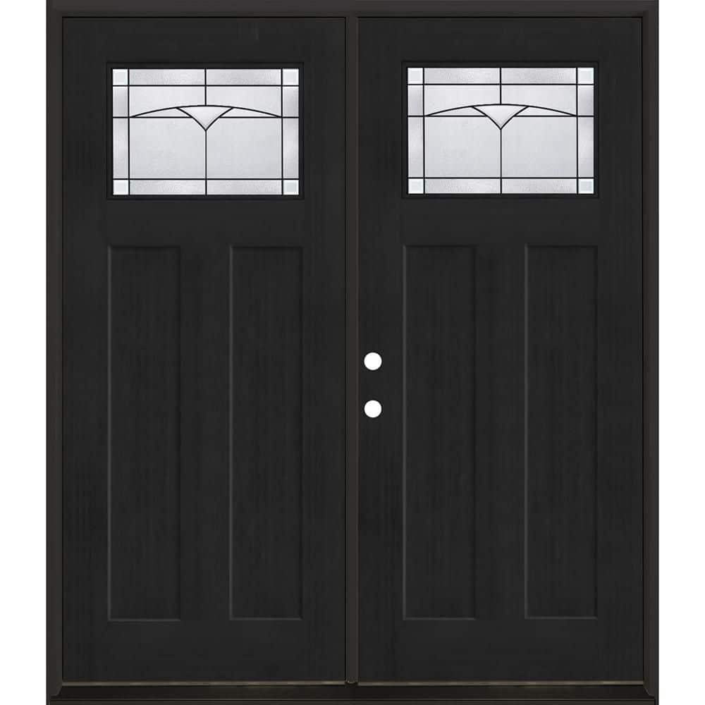 Regency 72 in. x 80 in. 1/4 TopL Horizon Glass RHIS Onyx Fir Fiberglass Double Prehung Front Door with 4-9/16 Jamb price history on PriceWatchPro