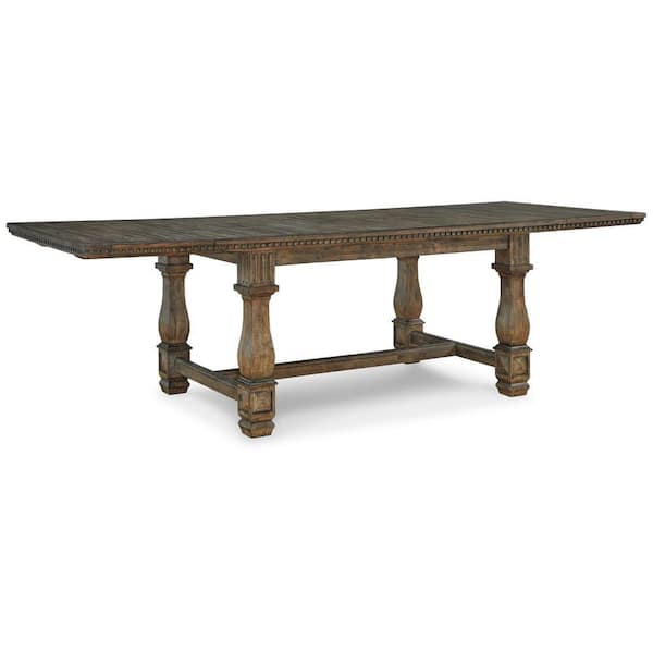 Benjara Modern Style 40 in. Brown Wooden 4 Legs Dining Table (Seats 10+)