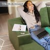 Allwex Verve 106 in. Wide Square Arm 2-Piece Modern Wool Fabric L-Shape Modular Sectional Sofa in Green with Left Chaise VerveL670