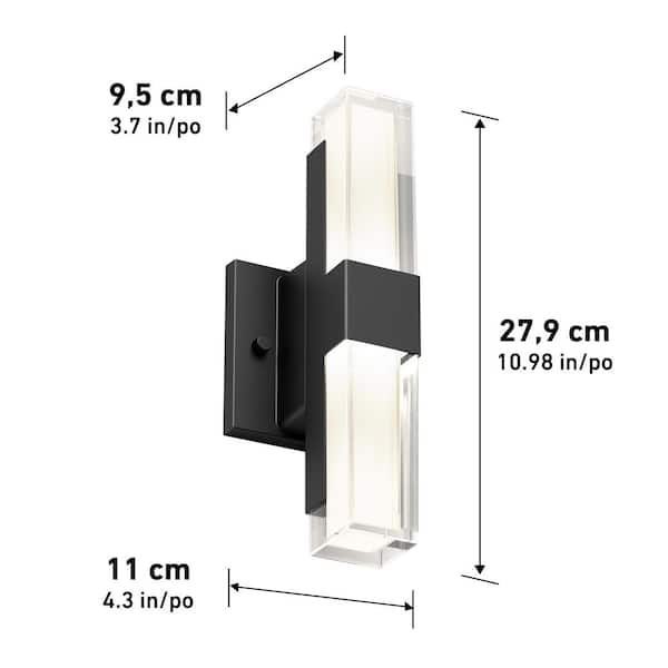 Artika Gemini Black Modern 3 CCT Integrated LED Exterior Hardwired