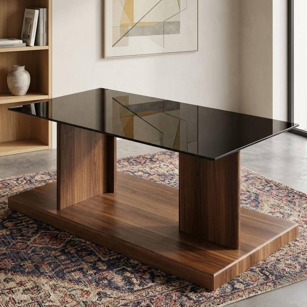 Williams Home Furnishing Marilla 47 in. Black/Dark Walnut