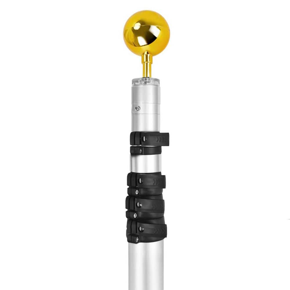 Adjustable Heavy Duty Aluminum Telescopic Flagpole Kit Rotating Lock In Ground Outdoor House RV Tailgate 1 Kit price history on PriceWatchPro