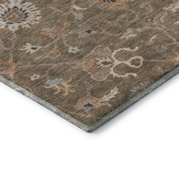 Mayfield Premium Machine Washable Abstract AMF1137 Brown 10 ft. x 14 ft. Area Rug