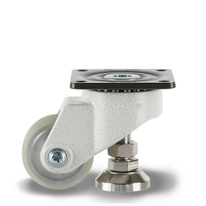 GDL 2-1/2 in. Polyurethane Swivel Iconic Ivory Plate Mounted Leveling Caster with 1100 lb. Load Rating