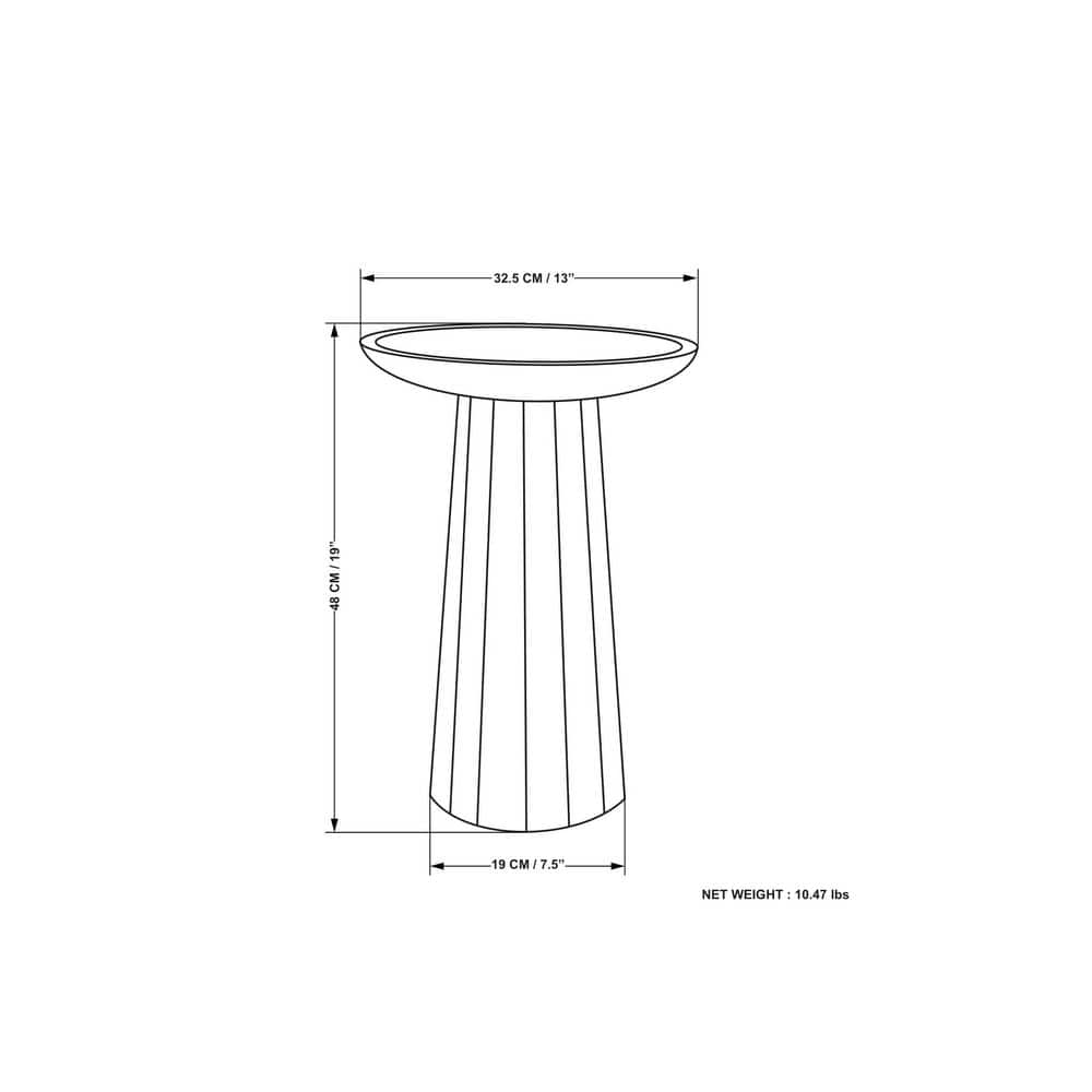 Dayton 13" White Wash Solid Mango Wood Round Accent Table