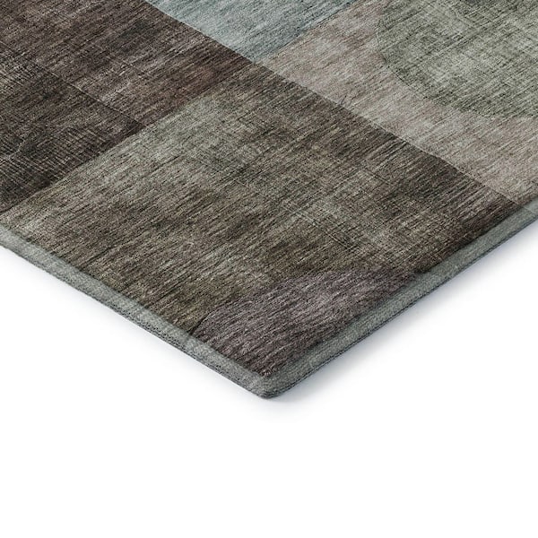 Mayfield Premium Machine Washable Abstract AMF1114 Brown 8 ft. x 10 ft. Area Rug