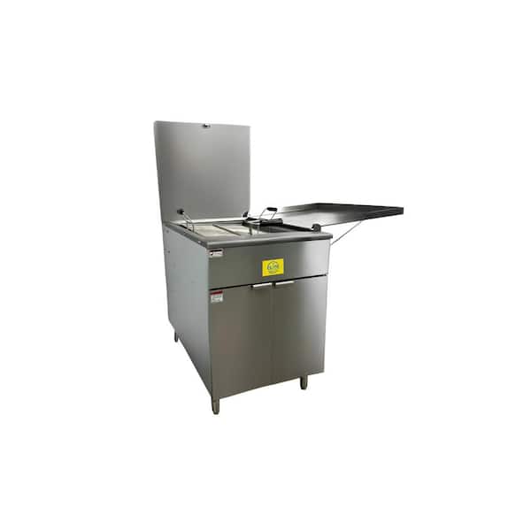 Elite Kitchen Supply 68.1 qt. 125 lbs. Stainless Steel NSF Flat Bottom Funnel Cake Donut Commercial Deep Fryer EF18 with 90000 BTU/H