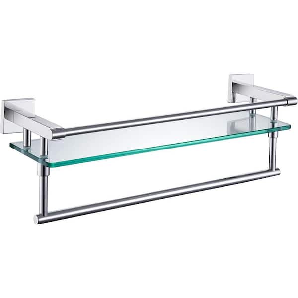 20 in. W x 6 in. D Polished Decorative Wall Shelf, Bathroom Shelves with Towel Holder