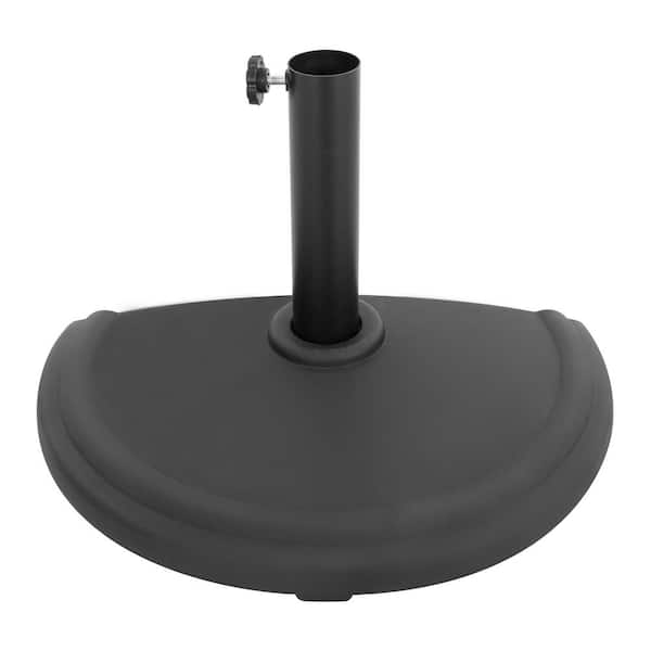 Nuu Garden 20.9 lbs. Polyethylene and Concrete Half Round Patio Umbrella Base for 1.5 in. - 1.9 in. Poles in Black