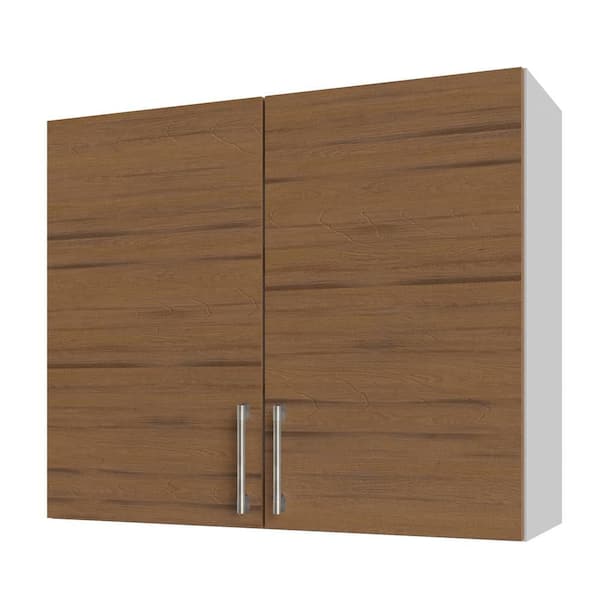 Miami Weatherboard 36 in. X 12 in. X 30 in Outdoor Wall Cabinet in Teak Matte