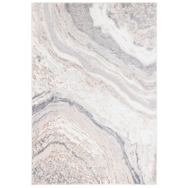 Aura 5 ft. x 7 ft. Beige/Gray Abstract Area Rug