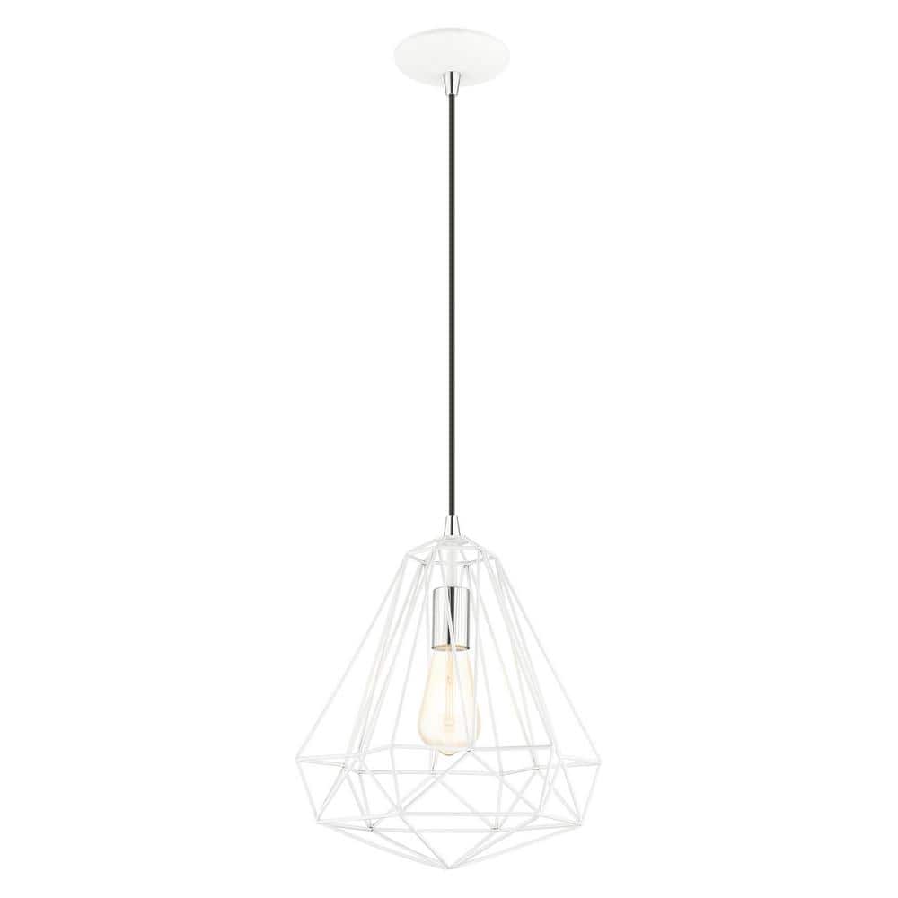 Shiny White Mini LED Pendant Light with Hand-Welded Frame